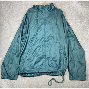 Vintage Eddie Bauer Jacket Mens Large Green EBTEK Waterproof Rain Coat